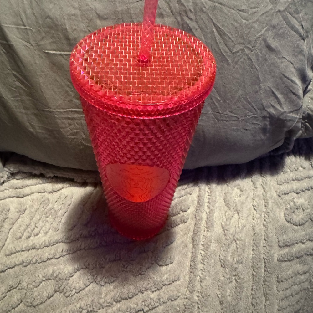 Starbucks hot pink studded tumbler cup